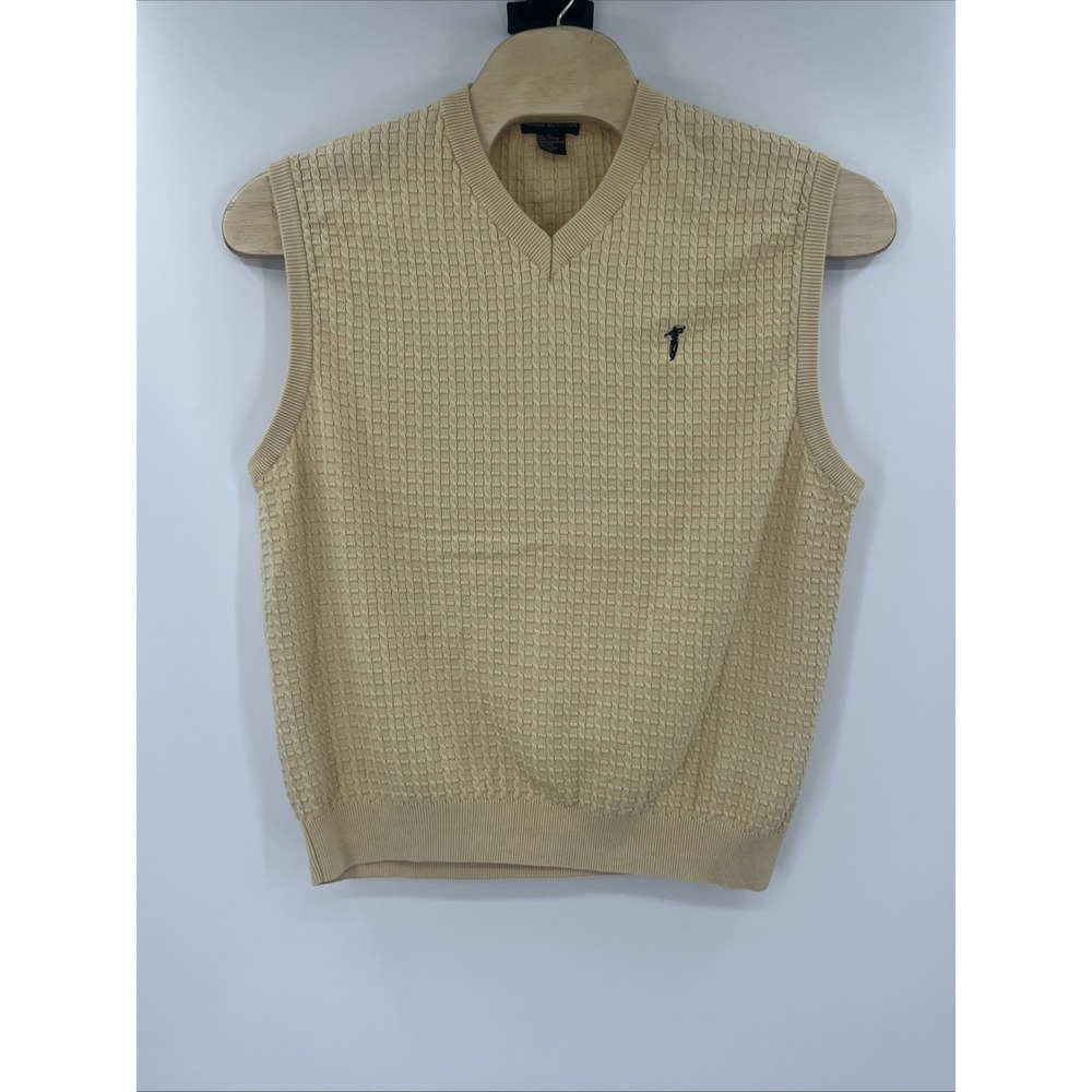 Fairway Outfitters Men's V-Neck Vest Size XL‎ Light Yellow Sleeveless Sweater
